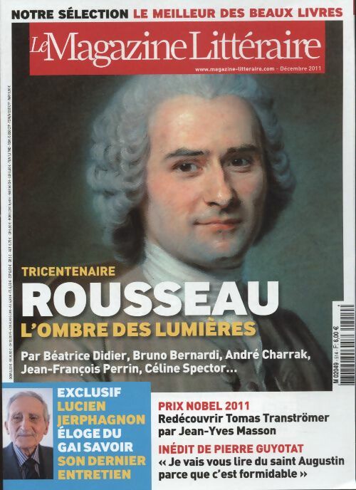 Livrenpoche : Magazine littéraire n°514 : Tricentenaire, Rousseau l'ombre des lumières - Collectif - Livre