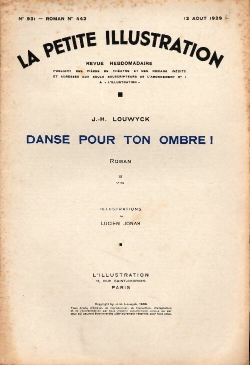 Livrenpoche : La petite illustration n°931 Roman n°442 : Danse pour ton ombre Tome III - Collectif - Livre