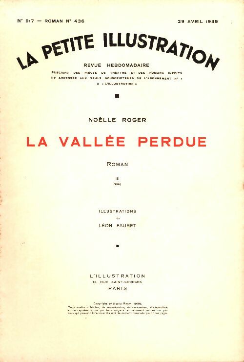 Livrenpoche : La petite illustration n°917 Roman n°436 : La vallée perdue Tome III - Collectif - Livre