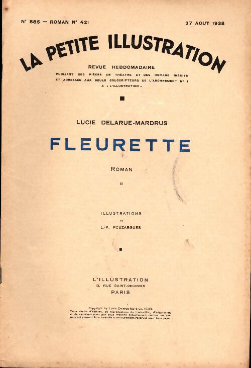 Livrenpoche : La petite illustration n°885 Roman n°421 : Fleurette Tome II - Collectif - Livre