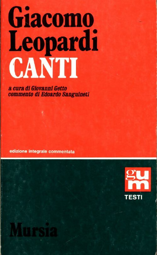 Livrenpoche : Canti - Giacomo Leopardi - Livre