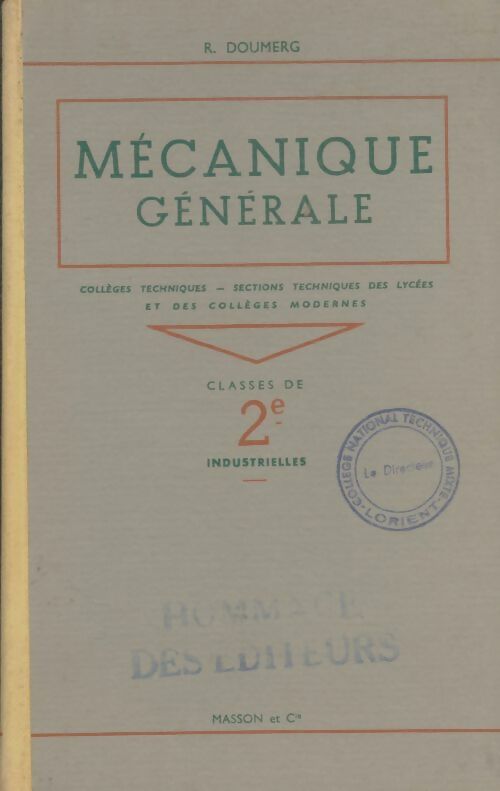 Livrenpoche : Mécanique générale Secondes industrielles - R. Doumerg - Livre
