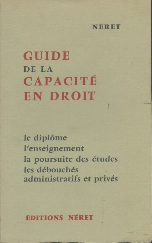 Livrenpoche : Guide de la capacité en droit - Collectif - Livre