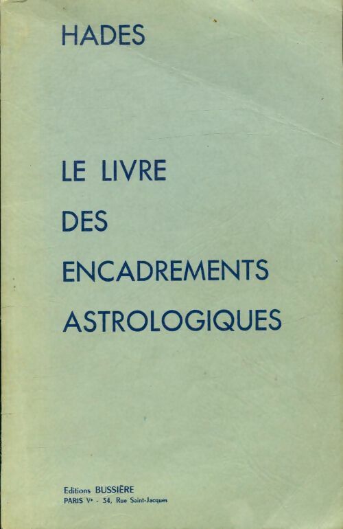 Livrenpoche : Le livre des encadrements astrologiques - Hadès - Livre