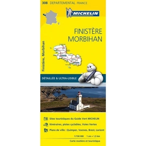 Livrenpoche : Carte départemental michelin finistère Morbihan - Collectif - Livre