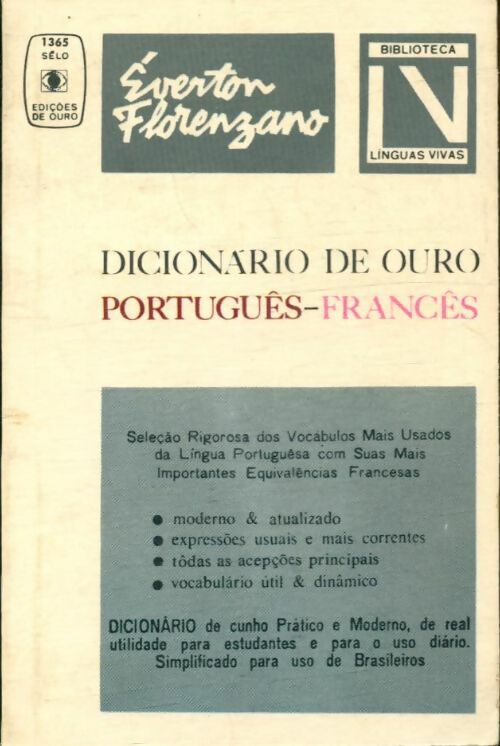 Livrenpoche : Dicionario de Ouro português-francês - Éverton Florenzano - Livre