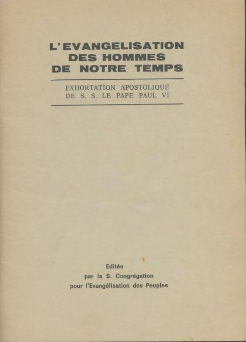 Livrenpoche : L'évangelisation des hommes de notre temps - Collectif - Livre