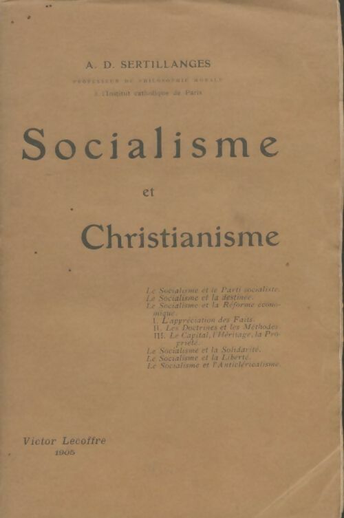 Livrenpoche : Socialisme et christianisme - A.-D Sertillanges - Livre