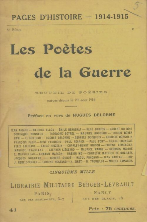 Livrenpoche : Les poètes de la guerre - Collectif - Livre