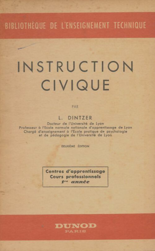 Livrenpoche : Instruction civique - Lucien Dintzer - Livre