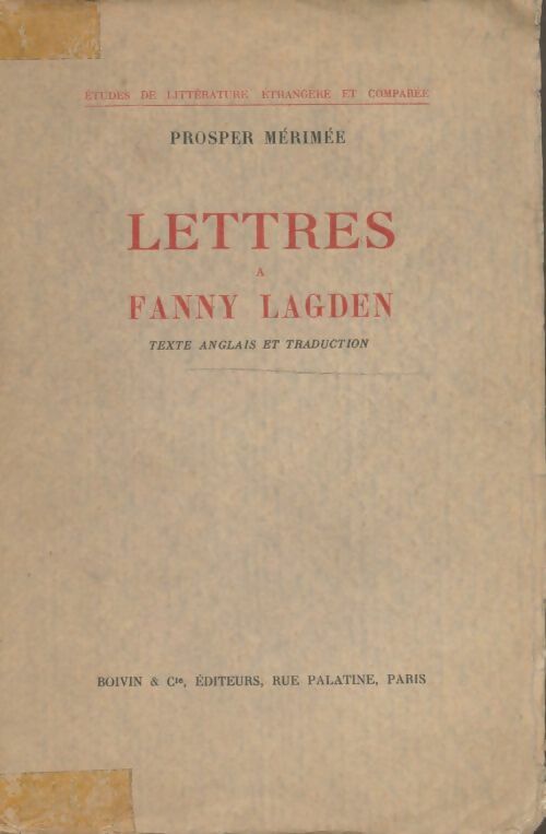 Livrenpoche : Lettres à Fanny Lagden - Prosper Mérimée - Livre