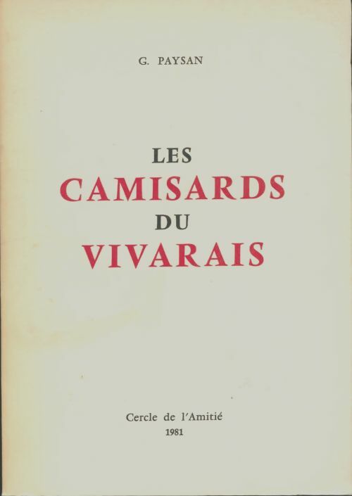 Livrenpoche : Les camisards du Vivarais - Gabriel Paysan - Livre