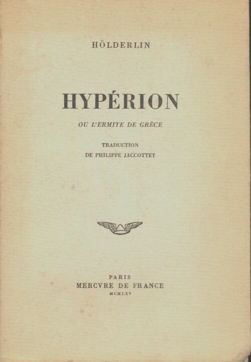 Livrenpoche : Hypérion ou l'ermite de Grèce - Friedrich Hölderlin - Livre