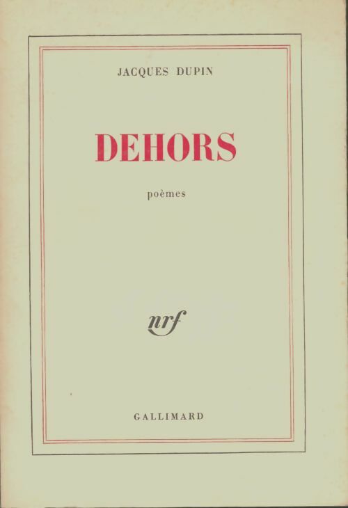 Livrenpoche : Dehors - Jacques Dupin - Livre