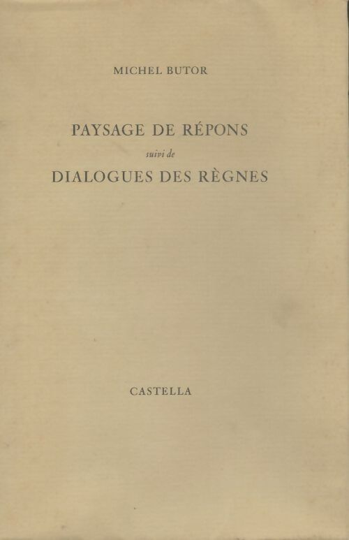 Livrenpoche : Paysage de répons / Dialogues des règnes - Michel Butor - Livre