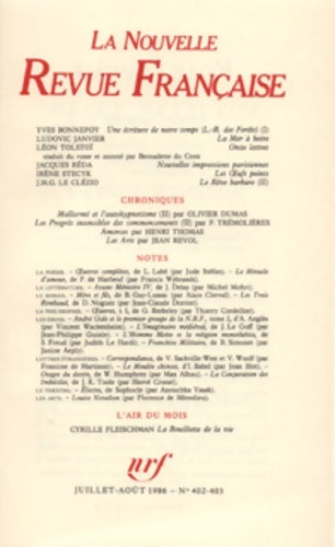 Livrenpoche : La n. R. F. Numéro 403 juillet-août 1986 - Collectif - Livre