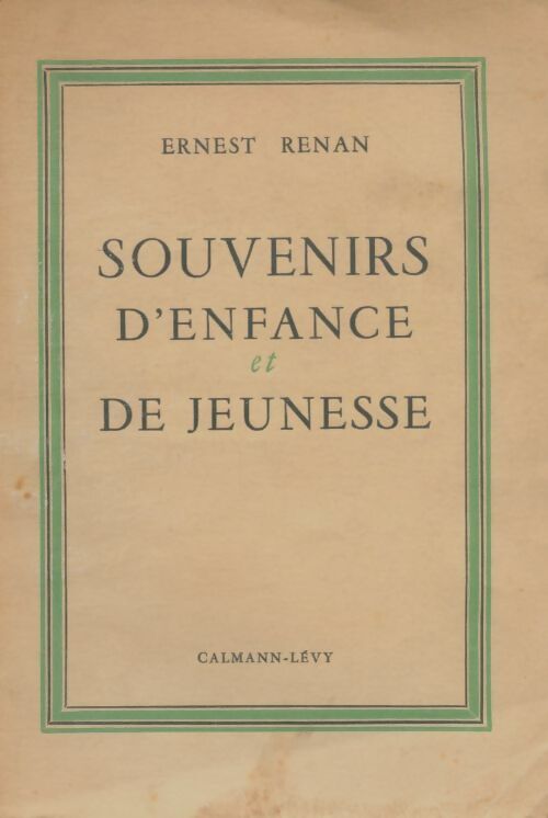 Livrenpoche : Souvenirs d'enfance et de jeunesse - Ernest Renan - Livre