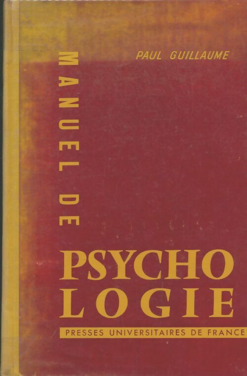 Livrenpoche : Manuel de psychologie - Paul Guillaume - Livre