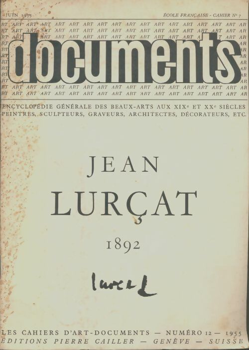 Livrenpoche : Les cahiers d'art n°12 : jean Lurçat 1892 - Collectif - Livre