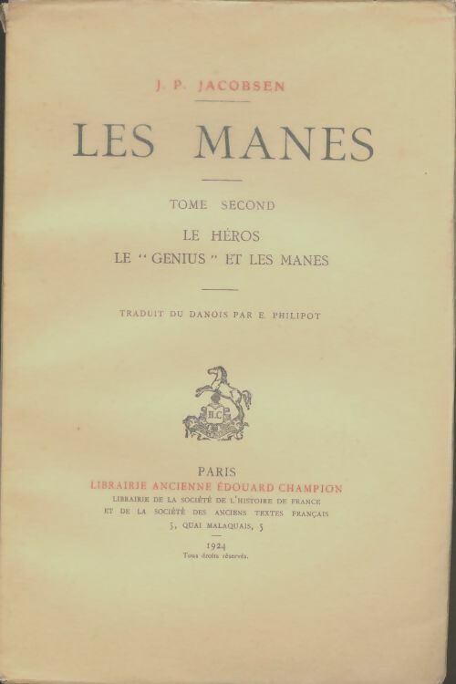 Livrenpoche : Les manes Tome II - J.P Jacobsen - Livre
