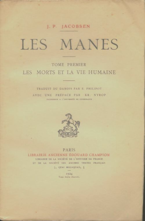 Livrenpoche : Les manes Tome I - J.P Jacobsen - Livre