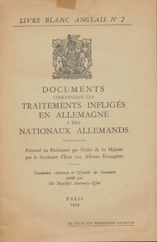 Livrenpoche : Documents concernant les traitements infligés en Allemagne à des nationaux allemands - Collectif - Livre