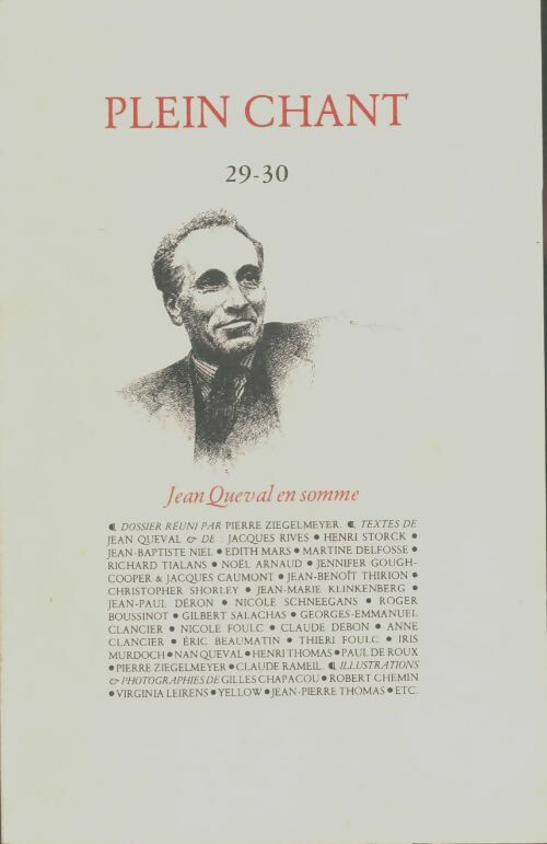 Livrenpoche : Plein chant n°29/30 : Jean Queval en somme - Collectif - Livre