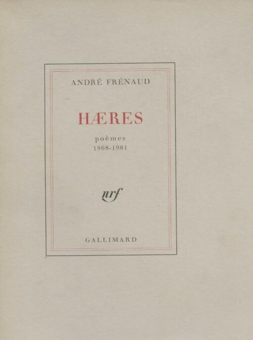Livrenpoche : Haeres - André Frénaud - Livre