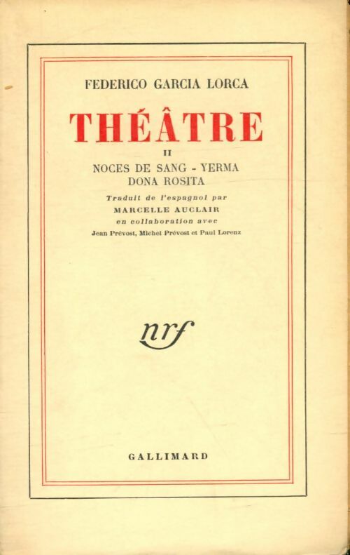 Livrenpoche : Théâtre Tome II - Federico Garcìa Lorca - Livre