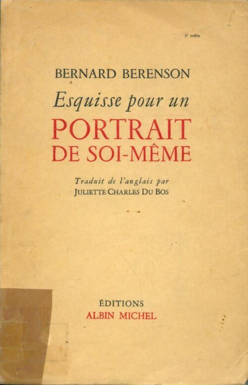 Livrenpoche : Esquisse pour un portrait de soi-même - Bernard Berenson - Livre