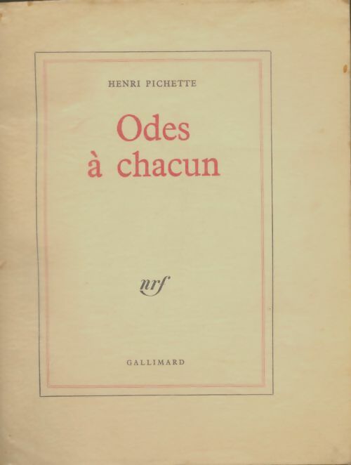 Livrenpoche : Odes à chacun - Henri Pichette - Livre