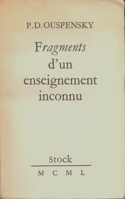 Livrenpoche : Fragments d'un enseignement inconnu - Ouspensky - Livre
