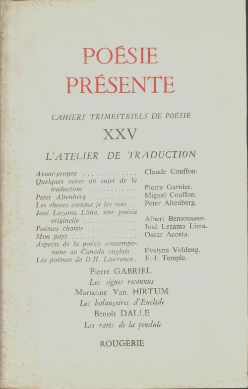 Livrenpoche : Poésie présente Tome XXV - Collectif - Livre