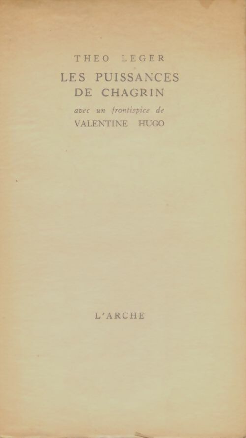 Livrenpoche : Les puissances de chagrin - Théo Leger - Livre