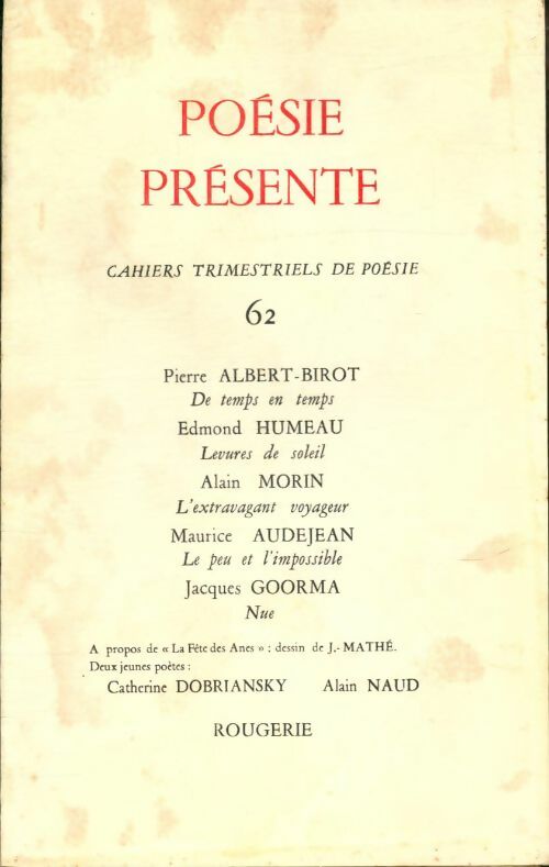 Livrenpoche : Poésie présente n°62 - Collectif - Livre