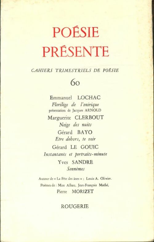 Livrenpoche : Poésie présente n°60 - Collectif - Livre
