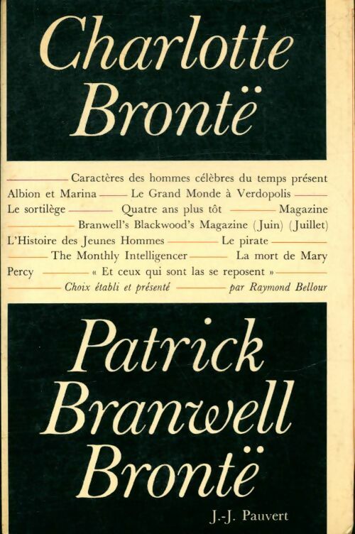 Livrenpoche : Charlotte Brontê / Patrick Branwell Brontë - Collectif - Livre