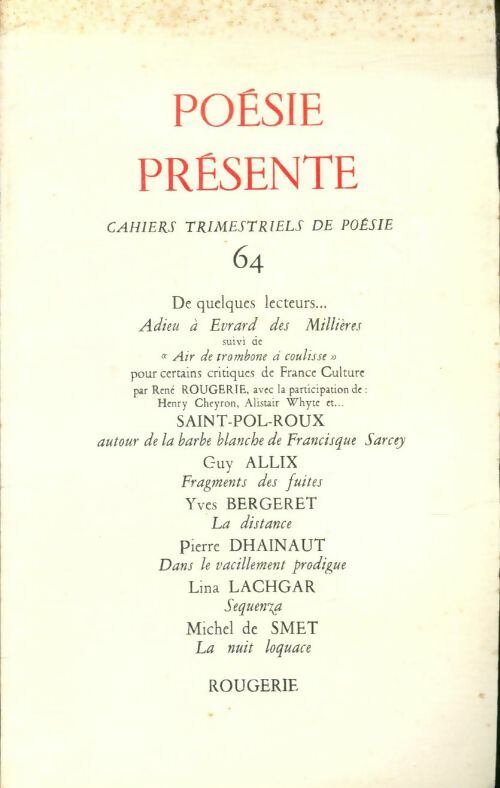 Livrenpoche : Poésie présente n°64 - Collectif - Livre