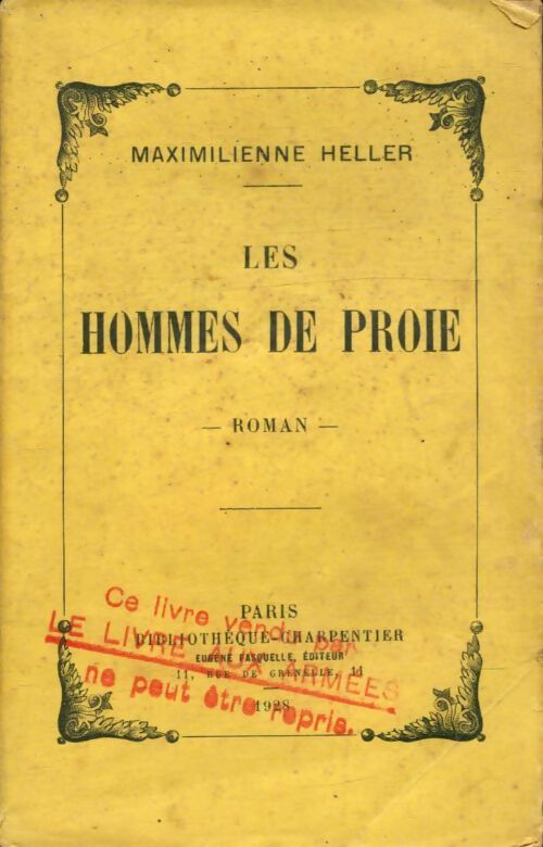 Livrenpoche : Les hommes de proie - Maximilienne Heller - Livre