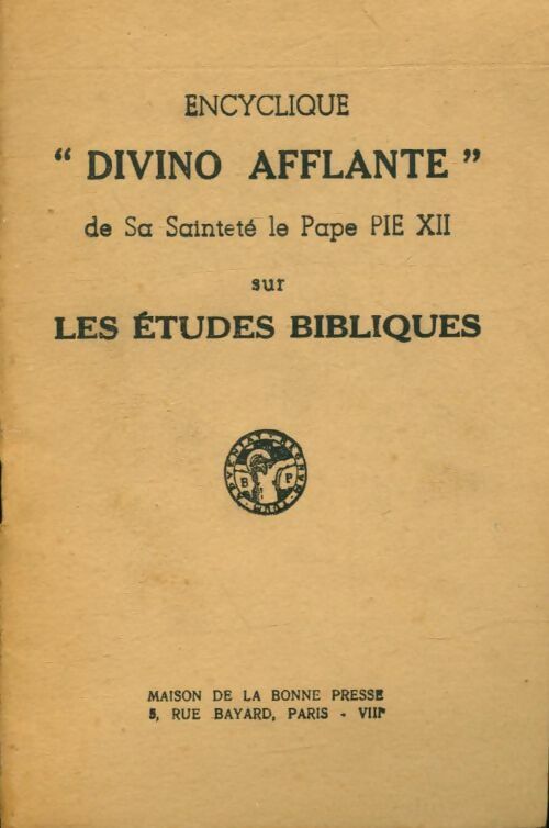 Livrenpoche : Encyclique "Divino Afflante" sur les études bibliques - Pie XII - Livre