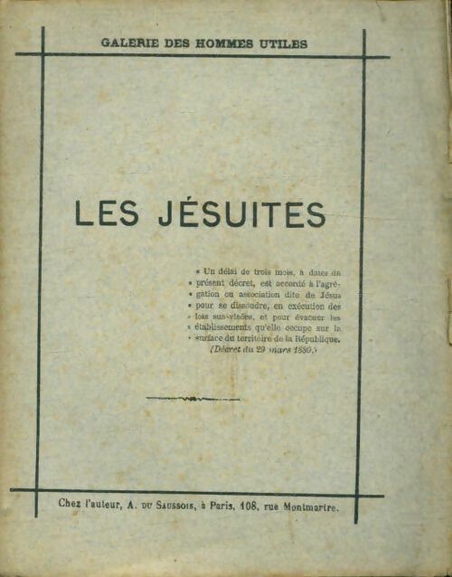 Livrenpoche : Les jésuites - A. Du Saussois - Livre