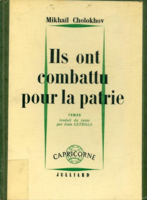 Livrenpoche : Ils ont combattu pour la patrie - Mikhaïl Cholokhov - Livre