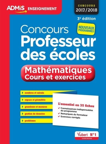 Livrenpoche : Concours professeur des écoles mathématiques cours exercices 35 fiches 2017-2018 - Marc Loison - Livre