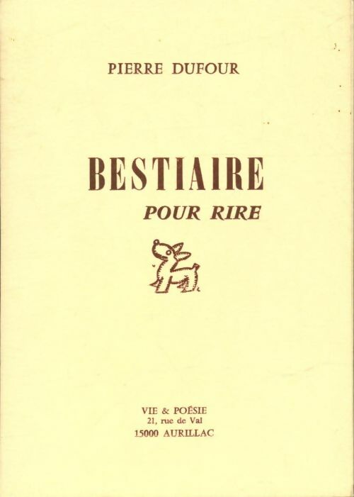 Livrenpoche : Bestiaire pour rire - Pierre Dufour - Livre