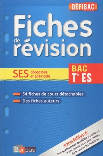 Livrenpoche : SES Fiches de révision Terminale ES - Victoire Patouillard - Livre