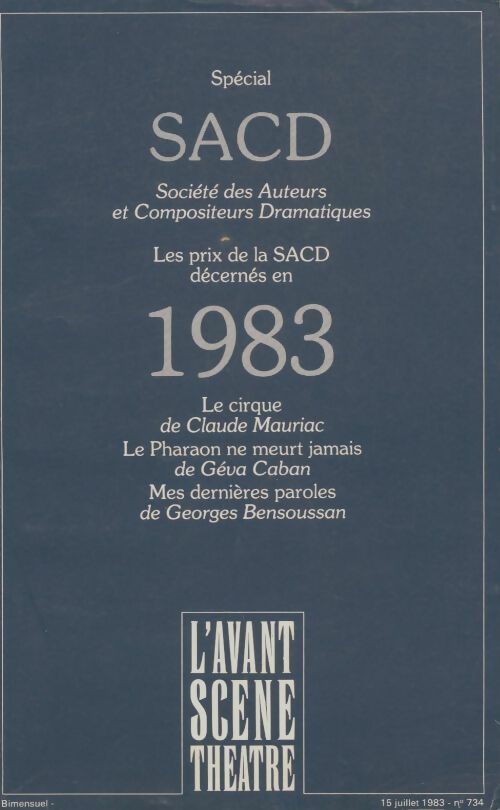 Livrenpoche : L'avant scène théâtre n°734 - Collectif - Livre