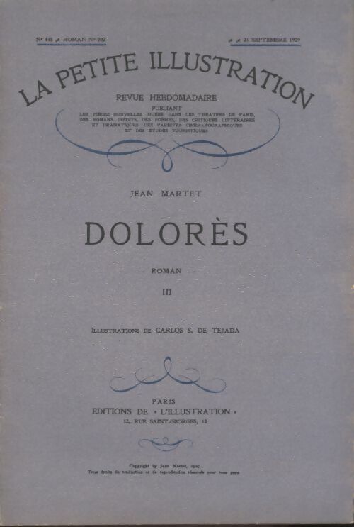 Livrenpoche : La petite illustration n°448 : Roman n°202 : Dolorès III - Collectif - Livre