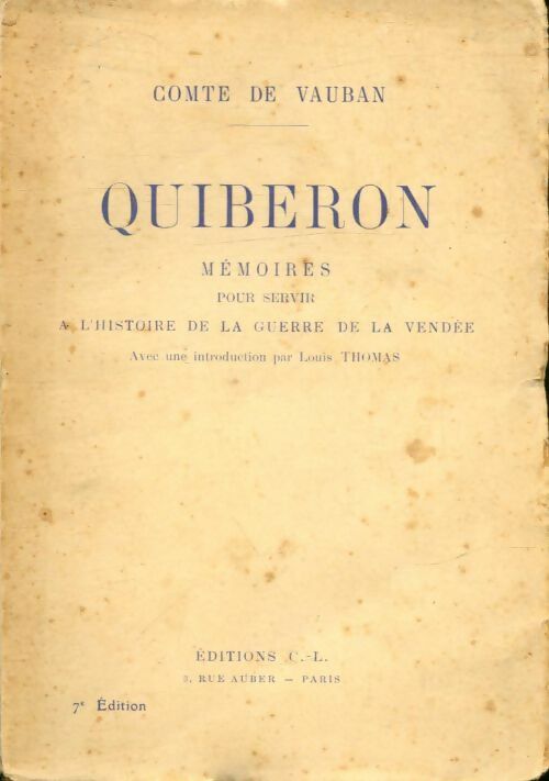 Livrenpoche : Quiberon - Comte De Vauban - Livre