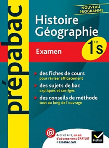 Livrenpoche : Histoire-géographie 1ère S Examen - Florence Smits - Livre