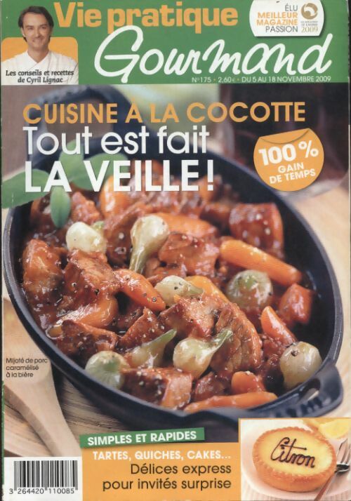 Livrenpoche : Gourmand n°175 : Cuisine à la cocotte, tout est fait la veille ! - Collectif - Livre